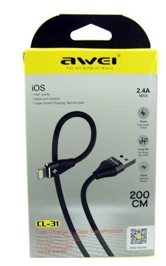 Кабель IOS | Lightning Cable 200 см | Awei CL-31