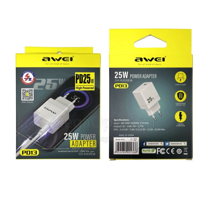 Зарядное устройство AWEI PD13 power adapter PD25W