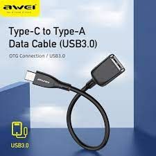 Awei CL-14 адаптер типа OTG-C к USB A кабели для Usb флэш-накопителей для передачи данных Мобильный телефон Аксессуары для ноутбуков