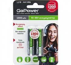 Аккумулятор бытовой GoPower HR6 AA BL2 NI-MH 1300mAh