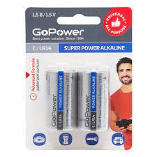 Батарейка GoPower LR14 C BL2 Heavy Duty 1.5V