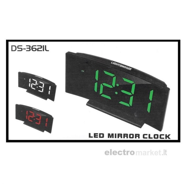 Часы с подсветкой электронный LED Mirror Clock DS-3621L